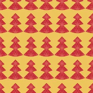Rich Christmas vector background . Seamless pattern. Red Christmas trees with 스톡 일러스트