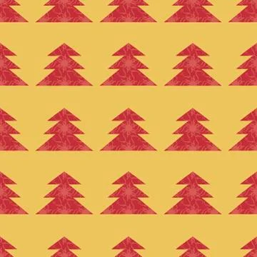 Rich Christmas vector background . Seamless pattern. Red Christmas trees with 스톡 일러스트