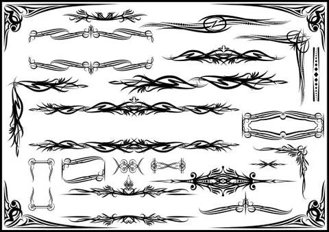 Rich collection of decor elements (vector) 스톡 일러스트
