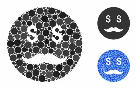 Rich dad smiley Composition Icon of Circles Illustrazione stock