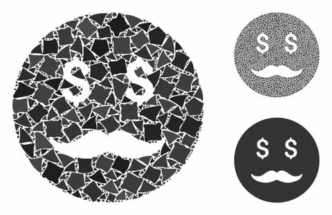 Rich dad smiley Composition Icon of Inequal Elements Stock Illustration