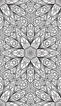 Rich decorated calligraphic outlined stroke monochrome seamless pattern. Vect Stock Illustration
