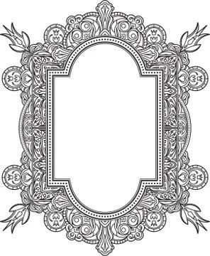 Rich decorated unusual frame pattern. Vector decorative background in ethnic  Stock Illustration