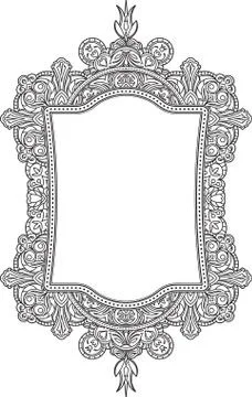 Rich decorated unusual frame pattern. Vector decorative background in ethnic  Stock Illustration