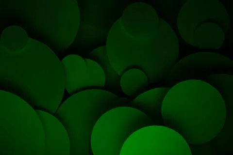 Rich deep green abstract background of fly paper circles pattern of different Stock Photos