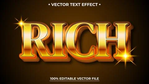 Rich editable text effect with Luxury Gold style Stock Illustration