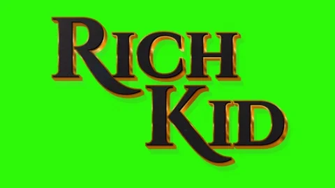 Rich kid sign looping animation on green background Stock Footage 340455308