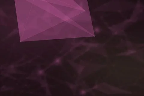 A rich magenta composition of translucent angular forms and soft luminous c.. Stock Illustration