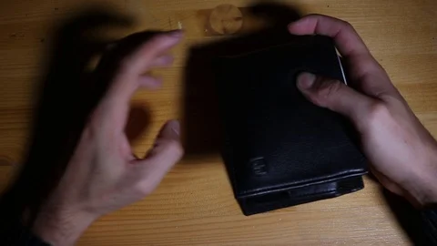 Rich man opens wallet full of money, euro banknotes, concept of economic wealth Stock Footage 120515072