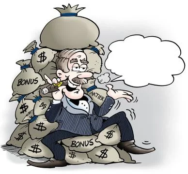 A rich manager with many bonuses Stock Illustration