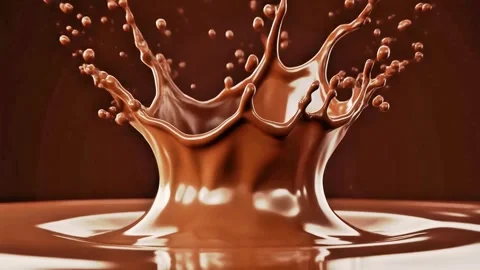 Rich Melted Chocolate Splash Slow Motion 库存影片 338066585