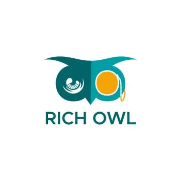 Rich owl logo 库存插图