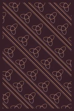A rich plum surface is decorated with repeating copper and lavender loops a.. Stock Illustration