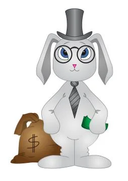 Rich rabbit Stock Illustration