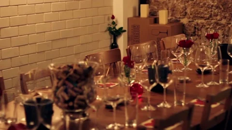 Rich restaurant table Stock Footage 40339685