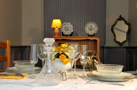 Rich set table Foto stock