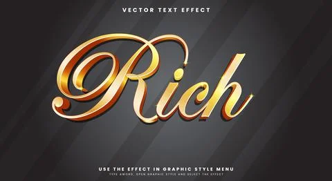 Rich shiny gold editable text effect Ilustración de archivo