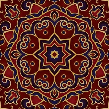 Rich template for shawl. Stock Illustration