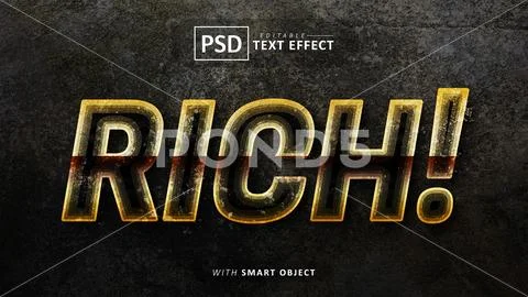 Rich text effect editable PSD Template