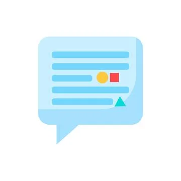 Rich text message chat bubble graphics flat vector icon Stock Illustration
