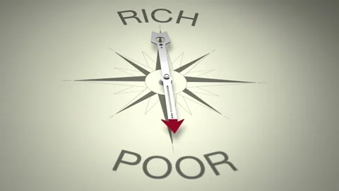 Rich Versus Poor Arrow 3D Animation Stock Footage 281110728