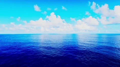 Rich, vibrant view of ocean from a ship Stock Footage 212078873