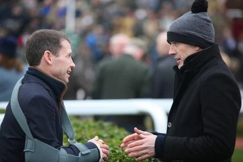  Richard Johnson and Ruby Walsh at Cheltenham Racecourse on January 25, 20... Stock Photos
