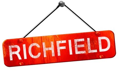 Richfield, 3D rendering, a red hanging sign Stock Illustration