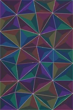 A richly colored faceted pattern combines angular shapes and glowing lines .. Stock Illustration