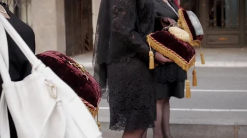Richly Decorated Easter Parade Pillows in Alicante Spain Stock-Footage 332218146