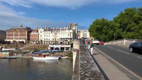 Richmond Bridge on the River Thames Stock Footage 109317706