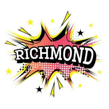 Richmond Comic Text in Pop Art Style. Illustrazione stock