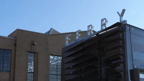 Richmond Ferry Terminal and Craneway Pavilion in Richmond, California Stock Footage 296707949