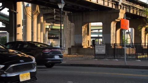 Richmond Interstate And Rail Road From lower Angle, Virginia Stock-Footage 111369002