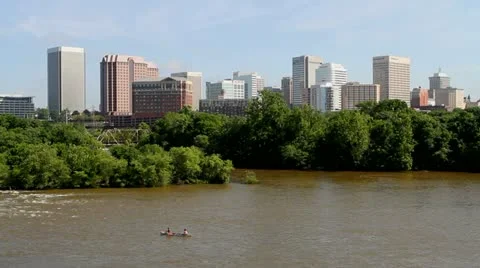 Richmond Skyline With Canoe Stock-Footage 11131532