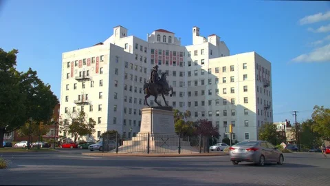 Richmond VA General JEB Stuart Monument Statue Stock Footage 84192940