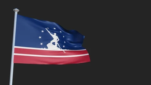 Richmond Virginia - Loopable 3D flag animation with Alpha Channel and Transpa 스톡 동영상 91052565