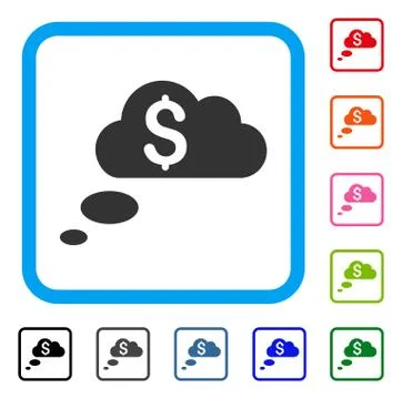 Richness Dream Clouds Framed Icon Stock Illustration