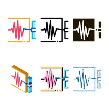 Richter scale measurement multistyle icon vector outline Stock Illustration