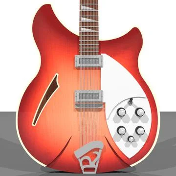 Rickenbacker Electric 12 String Guitar: C4D Model 3D Model