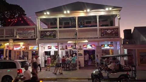 Ricks Bar at Duval Street in Key West Florida - KEY WEST, UNITED STATES - Stock Footage 294071064