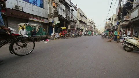 Rickshaw carriage driver without passengers. INDIA, NEPAL , APRIL 2018 Video stock 90623316