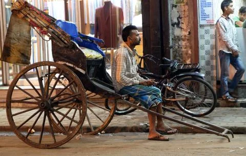 Rickshaw driver, Kolkata Stock Photos