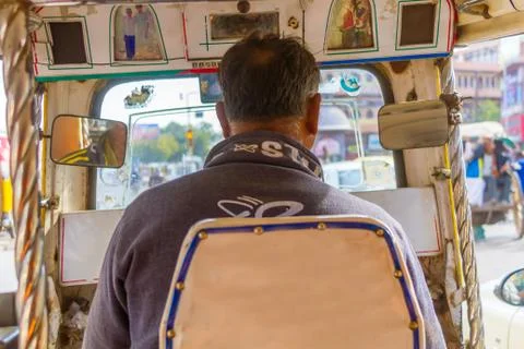 A rickshaw driver Foto stock