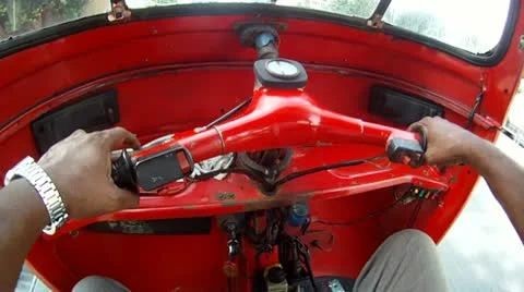 Rickshaw driving Stock Footage 12116140