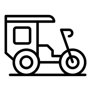 Rickshaw icon outline vector. Trishaw bike Stock Illustration
