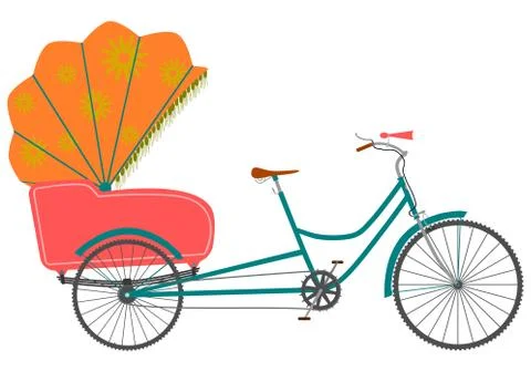Rickshaw. Stock Illustration
