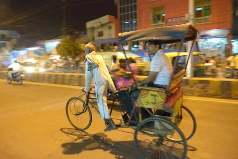 Rickshaw by night Stock Photos