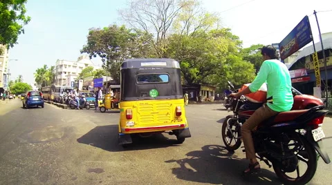 Rickshaw POV traffic Stock Footage 63556661