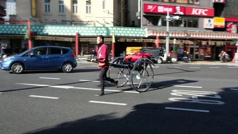 RICKSHAW PULLER, ASAKUSA Stock Footage 84294858
